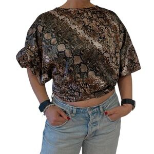 Elegant Brown Snake Print Blouse
